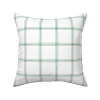 ticking stripe plaid - pastel mint green on white, 3"