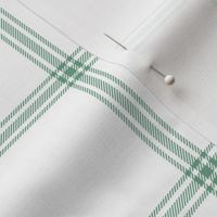 ticking stripe plaid - pastel mint green on white, 3"