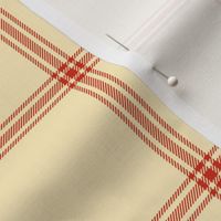 ticking stripe plaid - apple red on cream, 3"