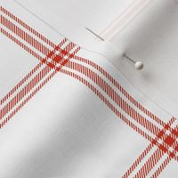 ticking stripe plaid - red on white, 3"
