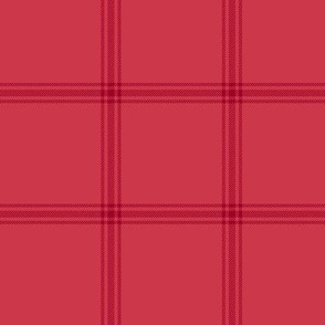 ticking stripe plaid - red on cinnamon red, 3"