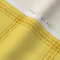 ticking stripe plaid - gold on yellow, 3"