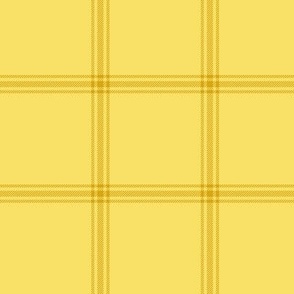 ticking stripe plaid - gold on yellow, 3"