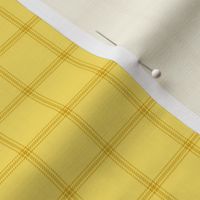 ticking stripe plaid - gold on yellow, 1"