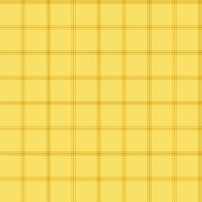 ticking stripe plaid - gold on yellow, 1"