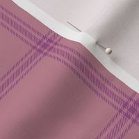 ticking stripe plaid - red-violet on deep pink, 3"