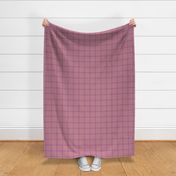 ticking stripe plaid - red-violet on deep pink, 3"