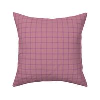 ticking stripe plaid - red-violet on deep pink, 1"