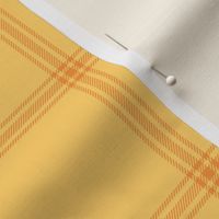 ticking stripe plaid - saffron on yellow, 3"