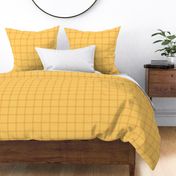 ticking stripe plaid - saffron on yellow, 3"