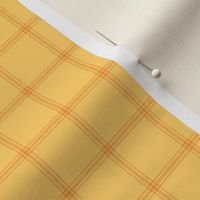 ticking stripe plaid - saffron on yellow, 1"