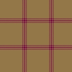 ticking stripe plaid - Tyrian purple stripe on brown, 3"