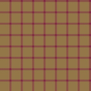 ticking stripe plaid - Tyrian purple stripe on brown, 1"