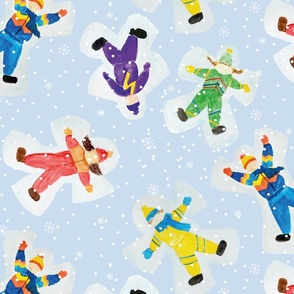 Making Snow Angels in Retro Snow Suits