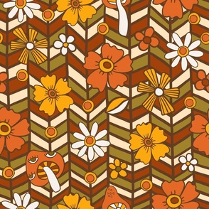 Chevron with flowers - vintage mood