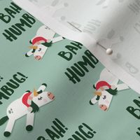 (small scale) Bah! Humbug! Christmas Unicorns - mint - LAD23