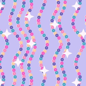 Retro Hip Hop Sparkles, (medium) on Purple fabric
