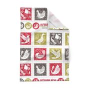 Christmas birds napkins