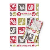 Christmas birds napkins