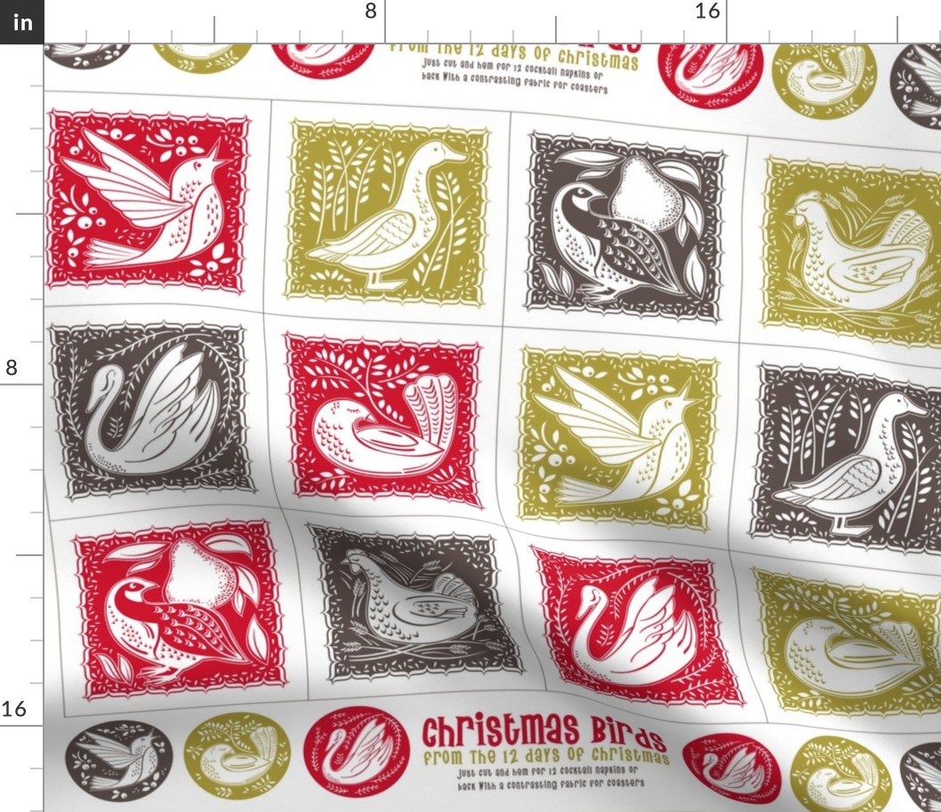 Christmas birds napkins