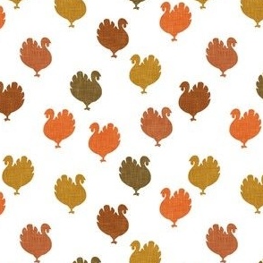 (small scale) Turkeys -  multi orange golden - LAD23