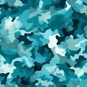 Teal & Turquoise Camouflage