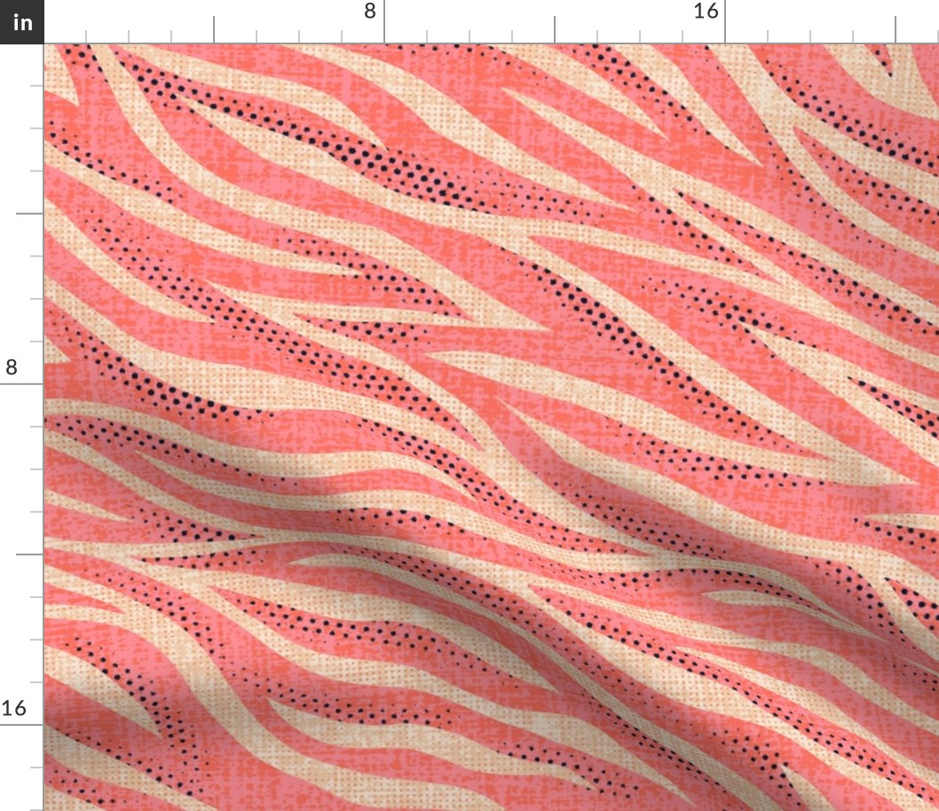 Retro Zebra Print - Pink - Large Scale