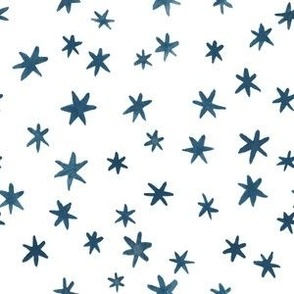 estelle | tiny watercolor stars navy blue