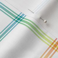 ticking stripe plaid - rainbow 3" on white