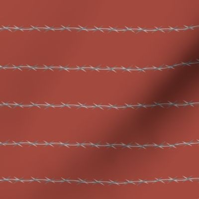 barbed wire stripe -horizontal red