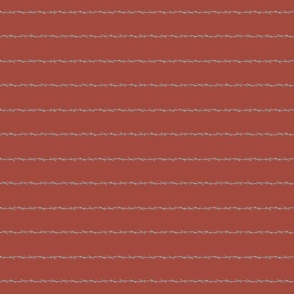 barbed wire stripe -horizontal red
