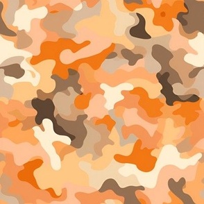 Orange Camouflage Fabric, Wallpaper and Home Decor