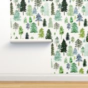 Large / Pine Forest - Woodland, Christmas, Evergreen Trees