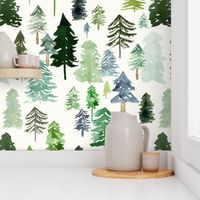 Large / Pine Forest - Woodland, Christmas, Evergreen Trees