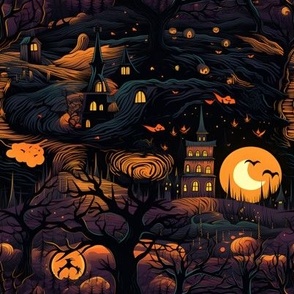 Dark Halloween Scene