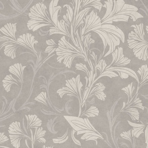 William Morris Style Coordinating Pattern Light Grey 