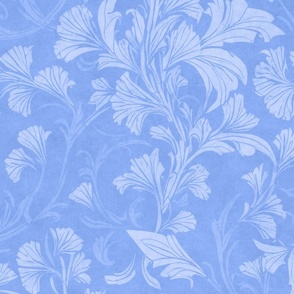 William Morris Style Coordinating Pattern For Rose Skull Gothic Pattern Light Blue