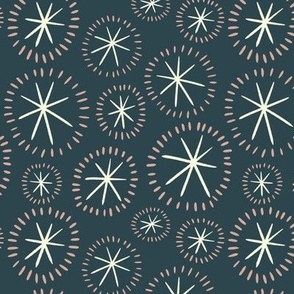 Retro Vintage Stars | MED Scale | Navy, Ivory, Pink