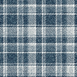 Woolly Tweed Bouclé Tartan Plaid  Cool Grey