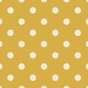 Cream and yellow polka dots 1.5x1.5