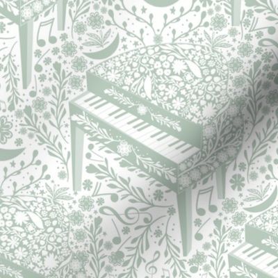 Sage Green Lost in Piano-childhood hobby