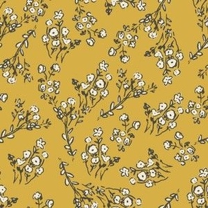 Vintage flowers in yellow 6x6