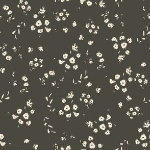 Cream flowers on dark gray 6x6