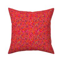 "Julia" Spring Floral Meadow Print on Bright Red