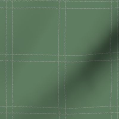 barbed wire windowpane check - green