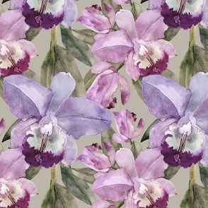 Gentle Pink And Purple Watercolor Orchid
