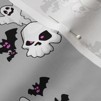 Skulls Bats Ghosts pink eyes