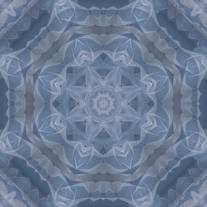 Mandala Dusky Blue And Gray Hues Abstract