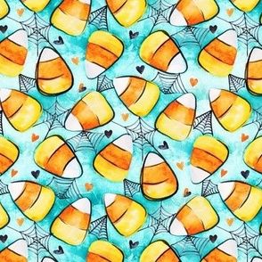 Candy Corn on Aqua - Small