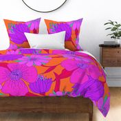 jumbo-Psychedelic 60s Floral Flower Power-pink-purple-orange